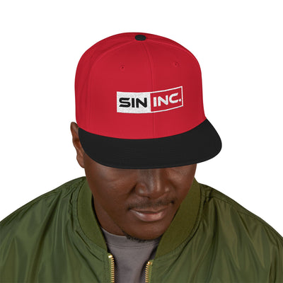SIN INC. Embroidered Snapback 6 Panal Hat, Urban Fashion, Gift for Him, Casual Wear, Streetwear Accessory