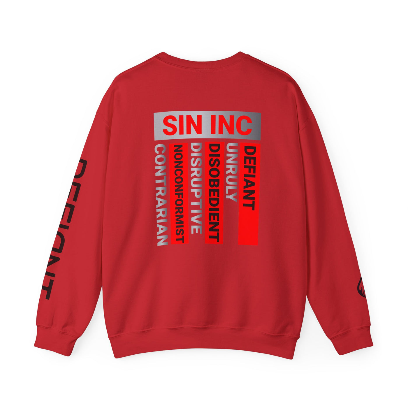 SIN INC. Defiant Crewneck Sweatshirt  Unisex Streetwear, Casual Layering,  Summer/Fall Vibes,
