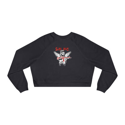 SIN INC.  Cropped Pullover — Women's Black Fleece Crop Sweatshirt