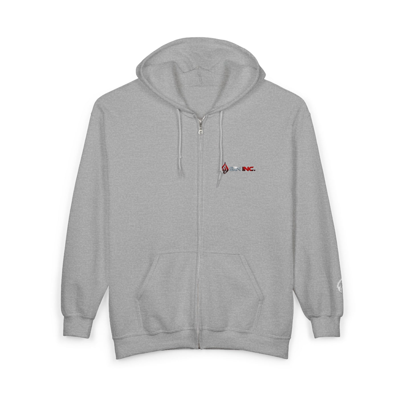 SIN INC. Full Custom Embroidery Zip-Up Hoodie for Everyday Comfort, Unisex Casual Wear, Cozy Comfort