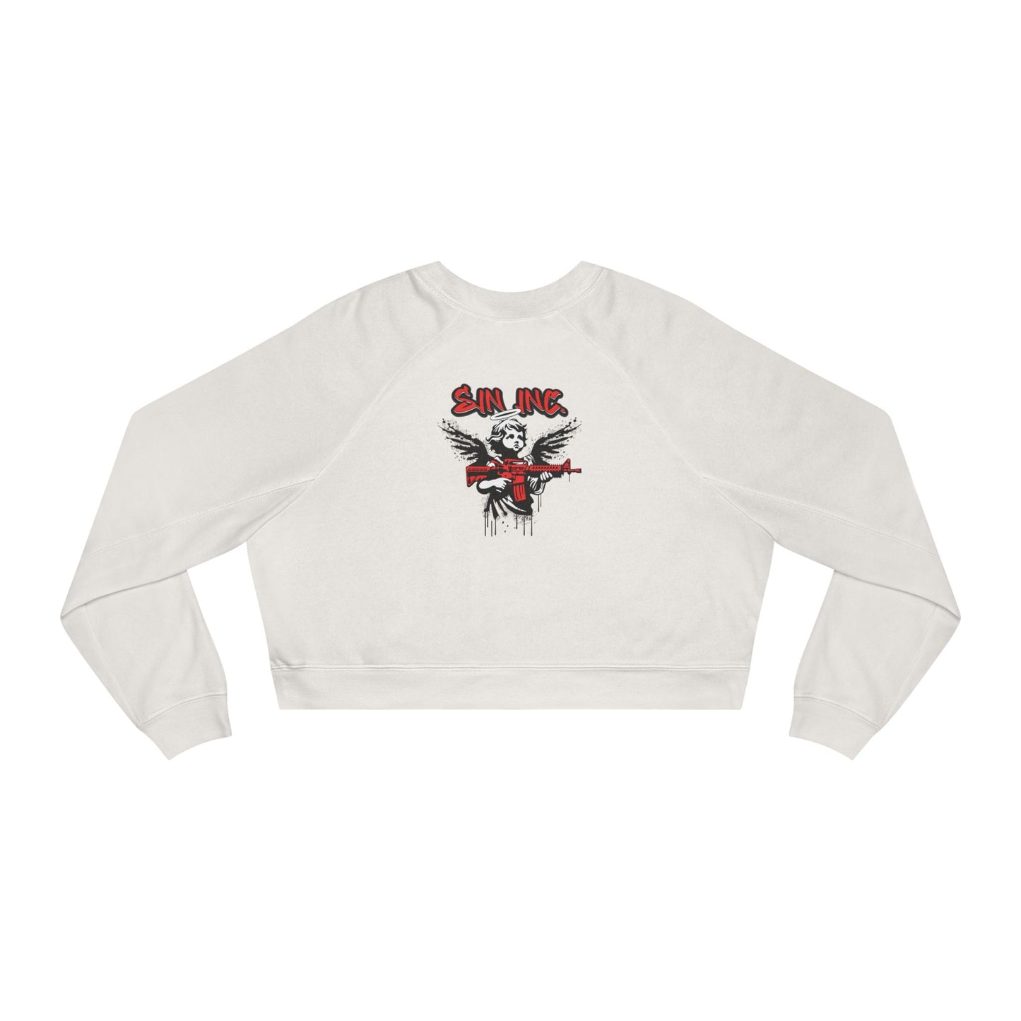 SIN INC.  Cropped Pullover — Women's Black Fleece Crop Sweatshirt