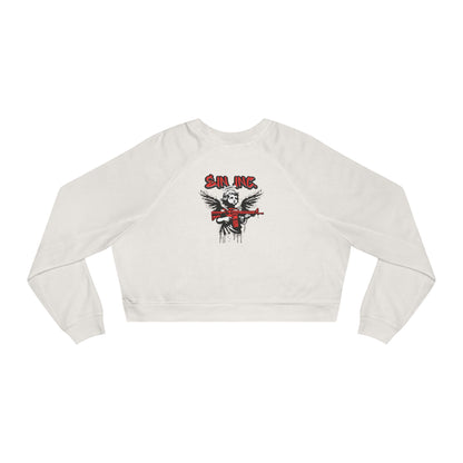 SIN INC.  Cropped Pullover — Women's Black Fleece Crop Sweatshirt