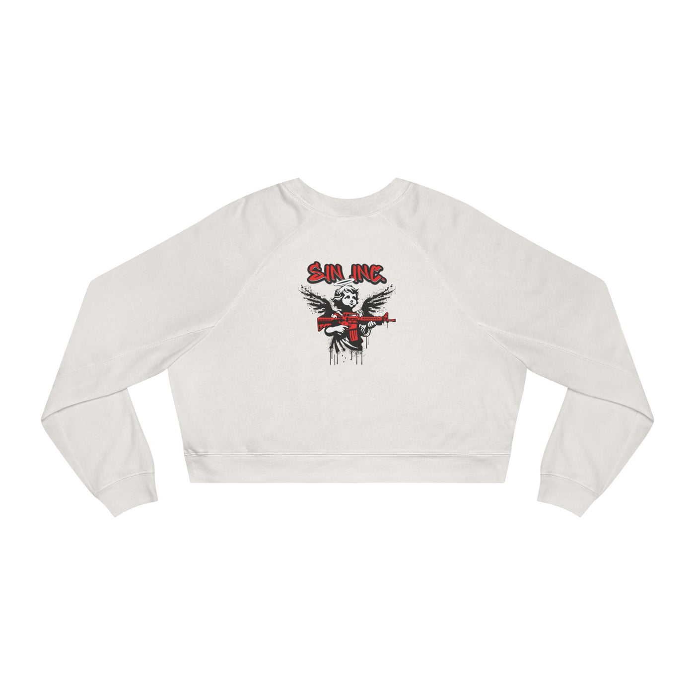 SIN INC.  Cropped Pullover — Women's Black Fleece Crop Sweatshirt