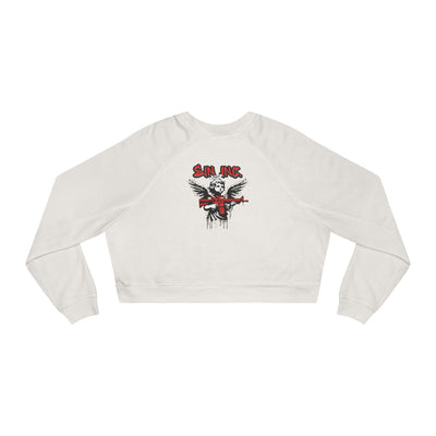 SIN INC.  Cropped Pullover — Women's Black Fleece Crop Sweatshirt