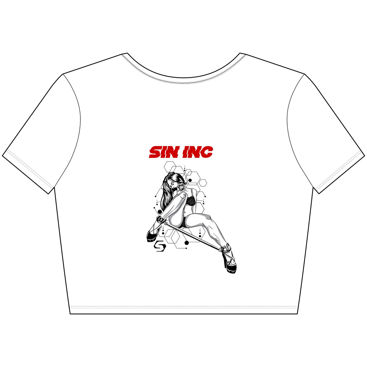 SIN INC. Crop Tee - 'SIN INC' Design, Streetwear Top, Casual Chic Shirt, Perfect for Parties, Festivals, Everyday Wear