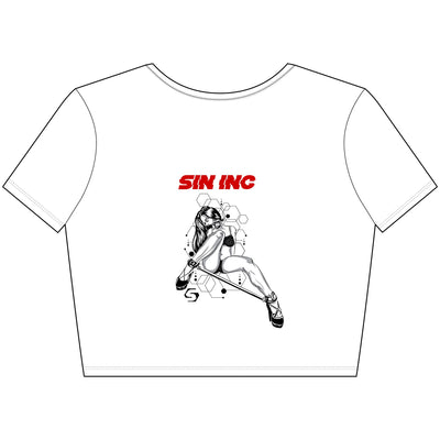 SIN INC. Crop Tee - 'SIN INC' Design, Streetwear Top, Casual Chic Shirt, Perfect for Parties, Festivals, Everyday Wear