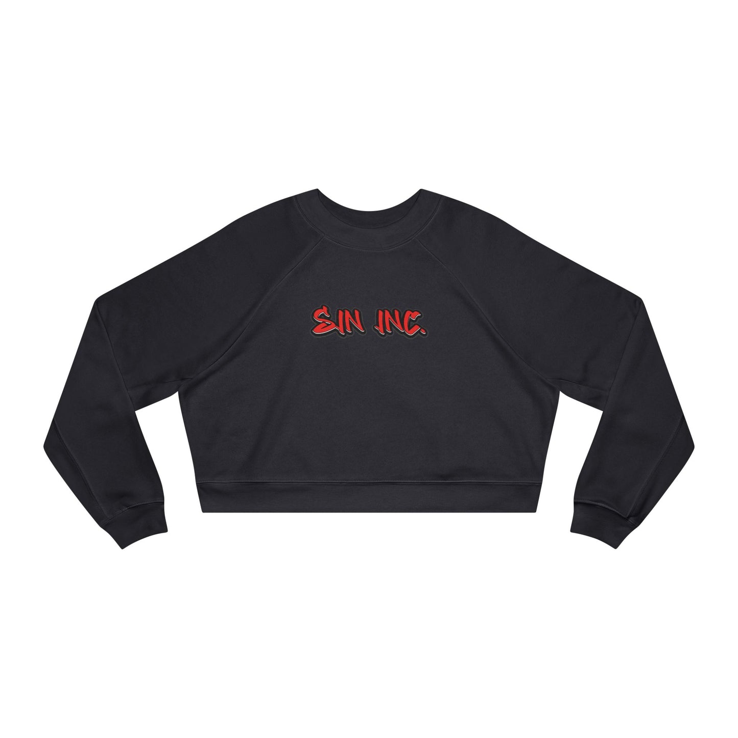 SIN INC.  Cropped Pullover — Women's Black Fleece Crop Sweatshirt