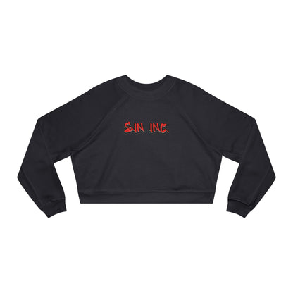 SIN INC.  Cropped Pullover — Women's Black Fleece Crop Sweatshirt