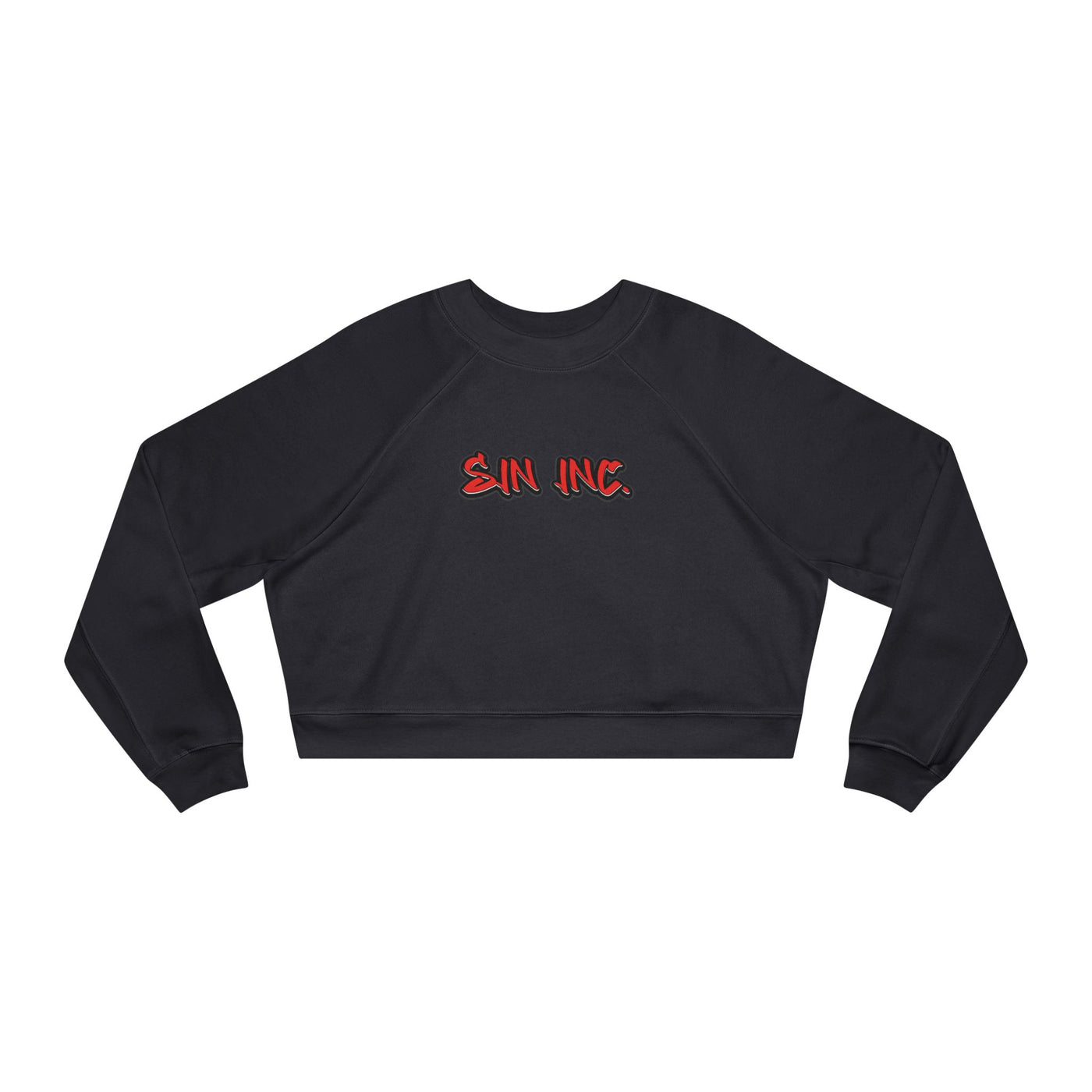SIN INC.  Cropped Pullover — Women's Black Fleece Crop Sweatshirt