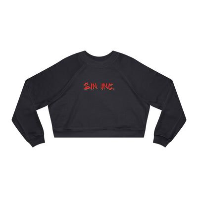 SIN INC.  Cropped Pullover — Women's Black Fleece Crop Sweatshirt