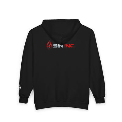 SIN INC. Full Custom Embroidery Zip-Up Hoodie for Everyday Comfort, Unisex Casual Wear, Cozy Comfort