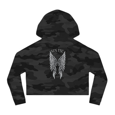 Cropped Hoodie – SIN INC. Dark Angel Wings Camouflage