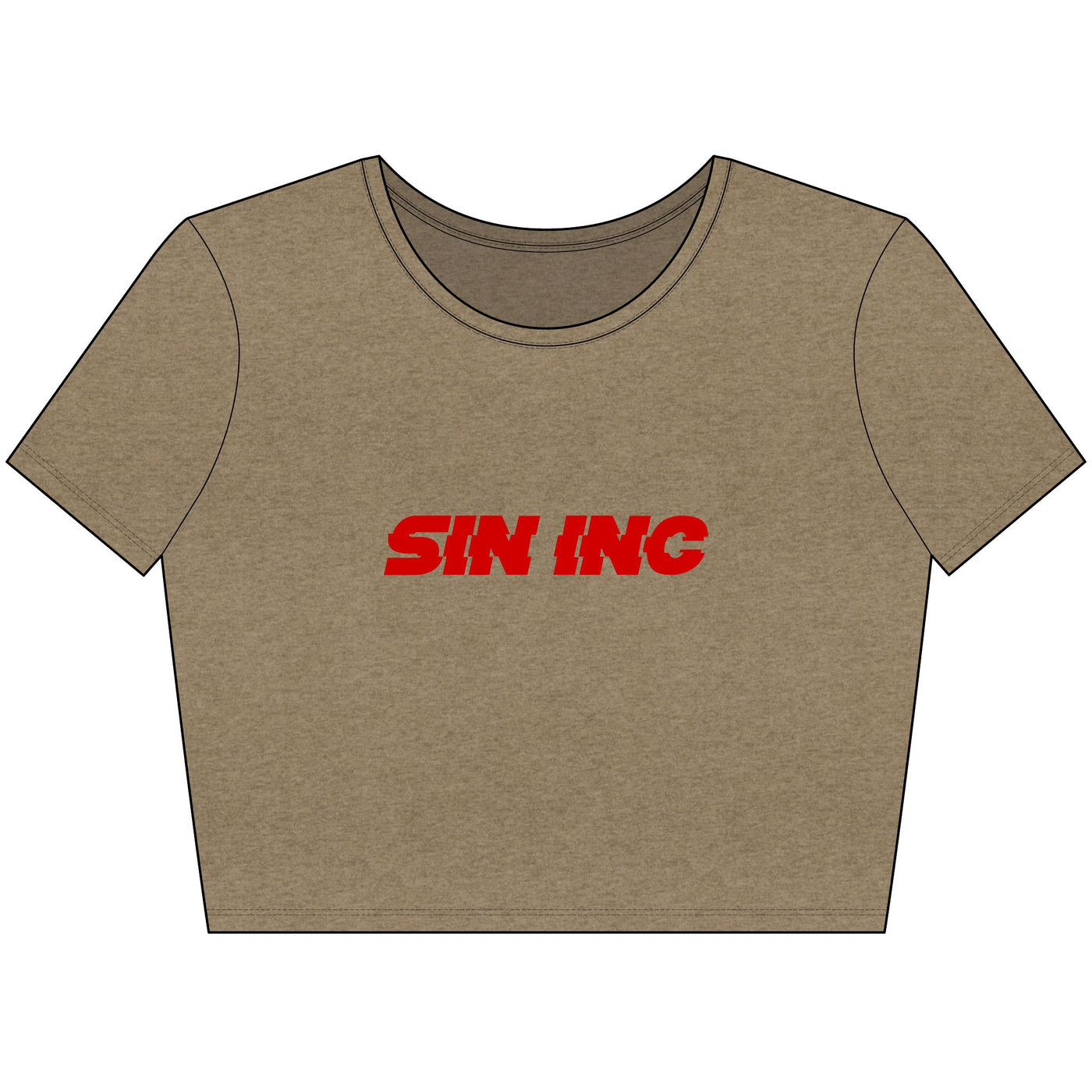 SIN INC. Crop Tee - 'SIN INC' Design, Streetwear Top, Casual Chic Shirt, Perfect for Parties, Festivals, Everyday Wear