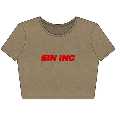 SIN INC. Crop Tee - 'SIN INC' Design, Streetwear Top, Casual Chic Shirt, Perfect for Parties, Festivals, Everyday Wear