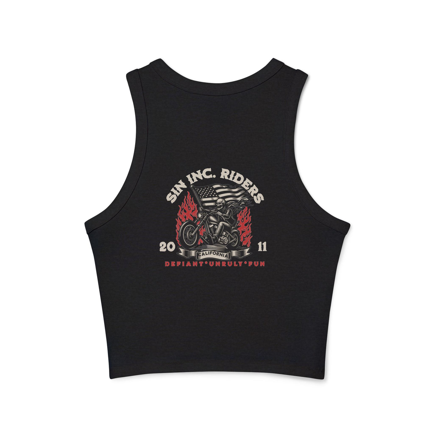 Vintage Style Women's Micro Rib Racer Tank Top, Retro Tank for Bikers, Summer Essential, Slogan Top, Festival Outfit