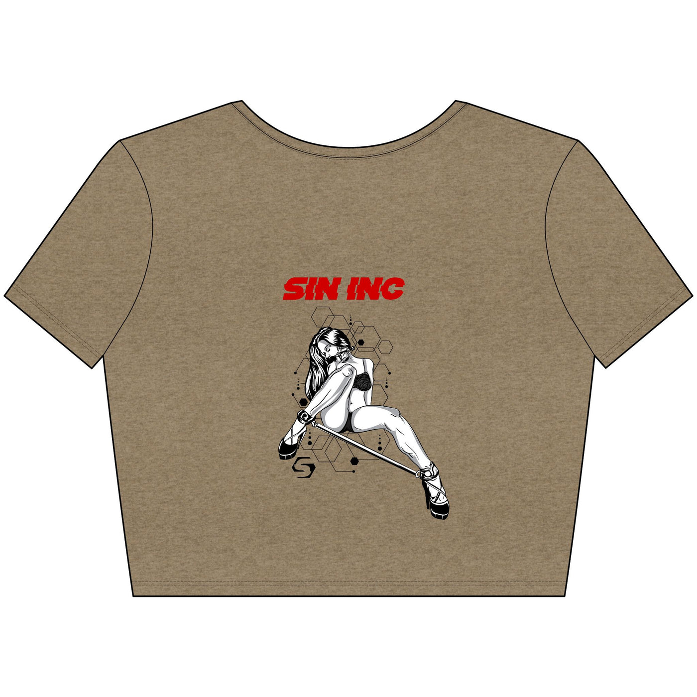 SIN INC. Crop Tee - 'SIN INC' Design, Streetwear Top, Casual Chic Shirt, Perfect for Parties, Festivals, Everyday Wear