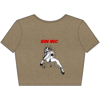 SIN INC. Crop Tee - 'SIN INC' Design, Streetwear Top, Casual Chic Shirt, Perfect for Parties, Festivals, Everyday Wear
