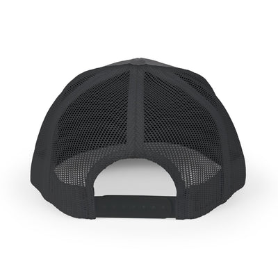 Black mesh cap on a white background