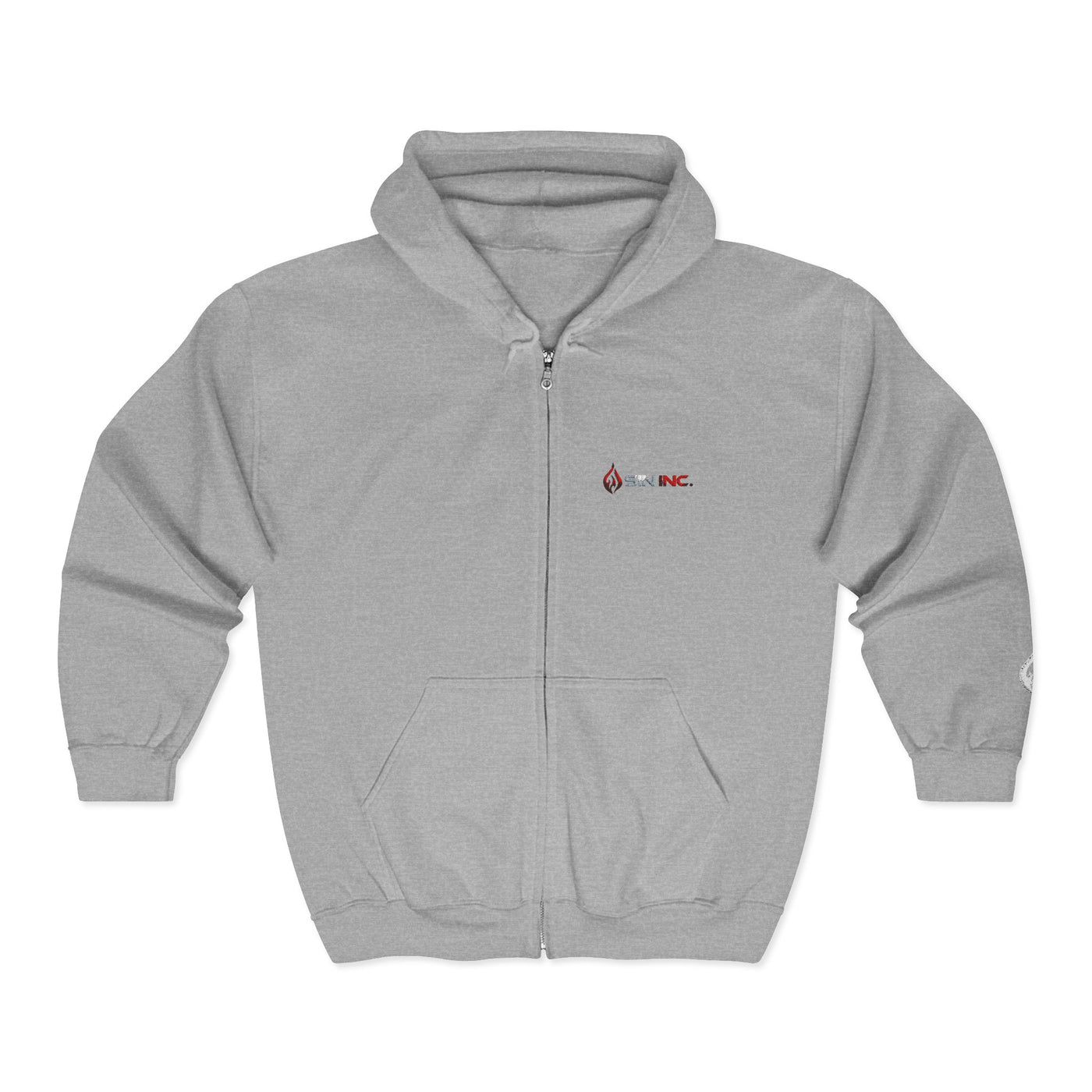 SIN INC. Full Custom Embroidery Zip-Up Hoodie for Everyday Comfort, Unisex Casual Wear, Cozy Comfort