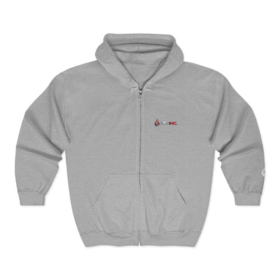 SIN INC. Full Custom Embroidery Zip-Up Hoodie for Everyday Comfort, Unisex Casual Wear, Cozy Comfort