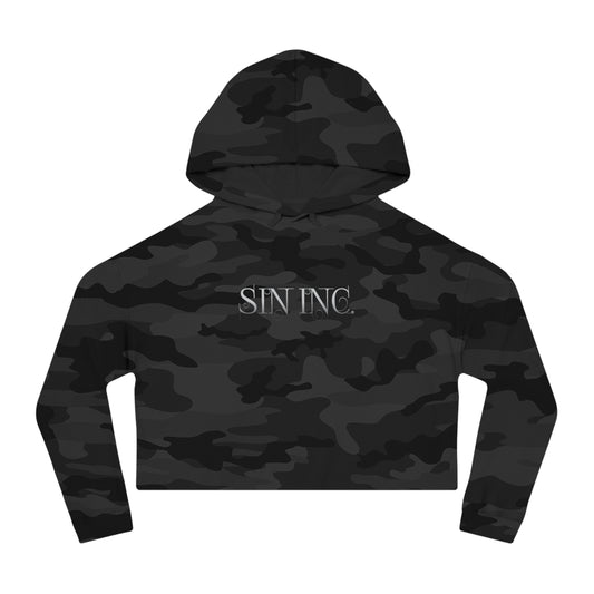 Cropped Hoodie – SIN INC. Dark Angel Wings Camouflage
