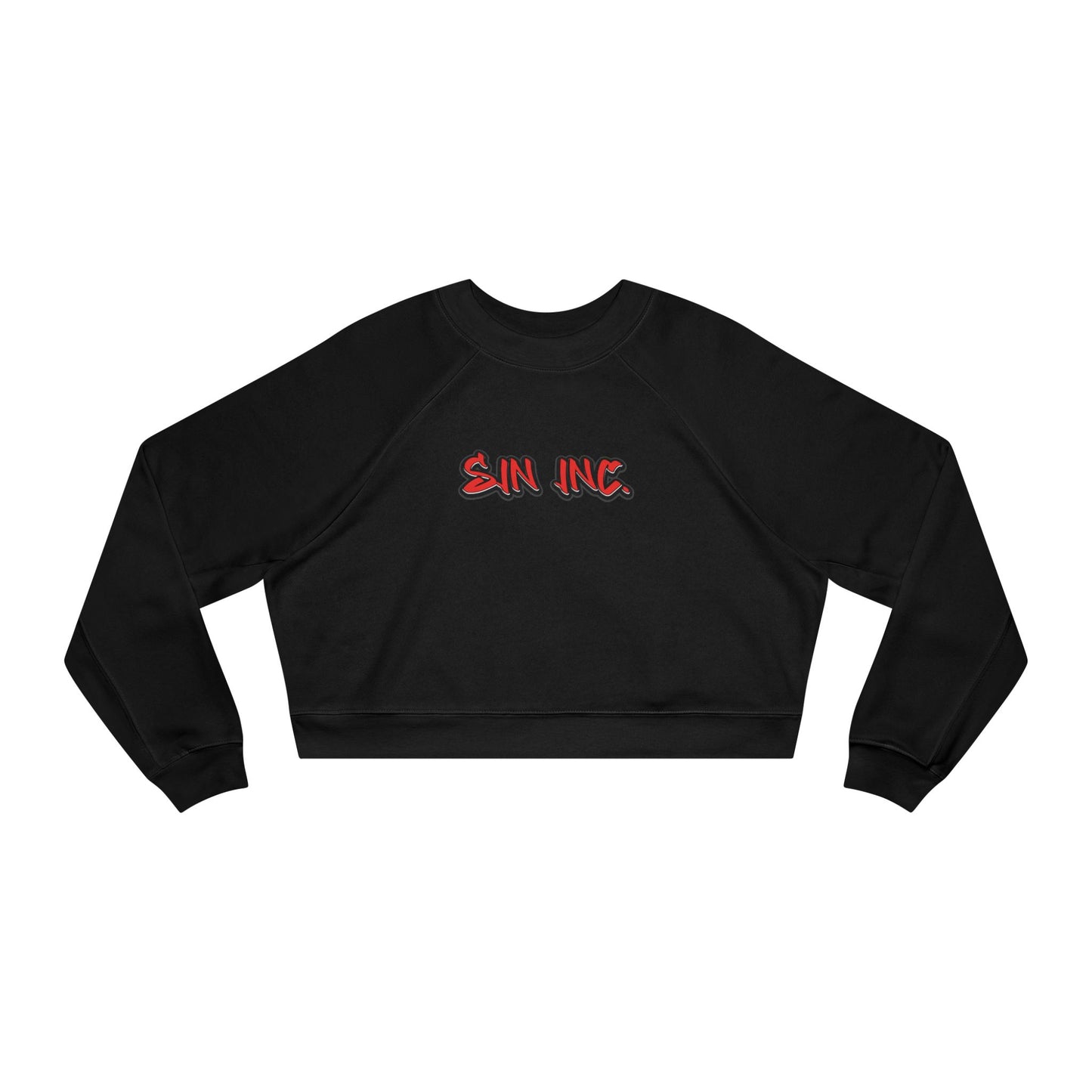 SIN INC.  Cropped Pullover — Women's Black Fleece Crop Sweatshirt