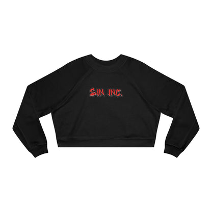 SIN INC.  Cropped Pullover — Women's Black Fleece Crop Sweatshirt
