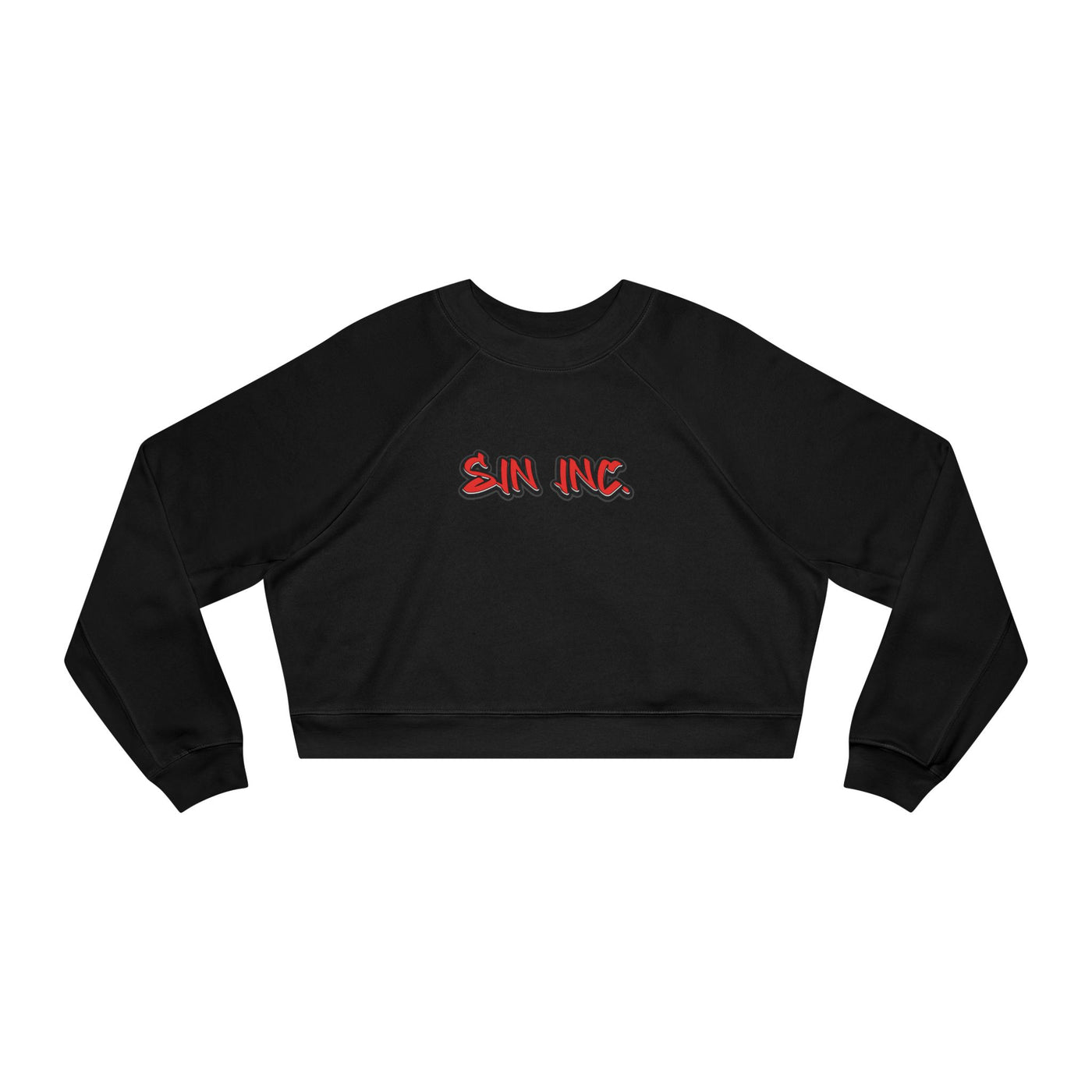 SIN INC.  Cropped Pullover — Women's Black Fleece Crop Sweatshirt