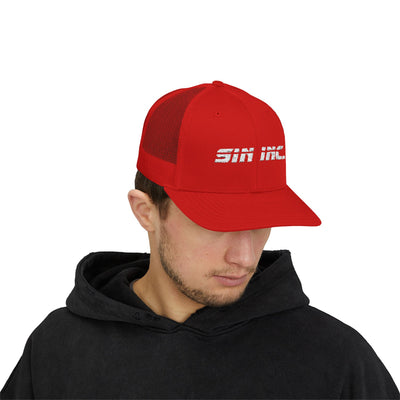 SIN INC. Embordered Classic Snapback Trucker Cap