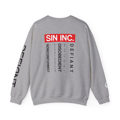 SIN INC. Defiant Crewneck Sweatshirt  Unisex Streetwear, Casual Layering,  Summer/Fall Vibes,