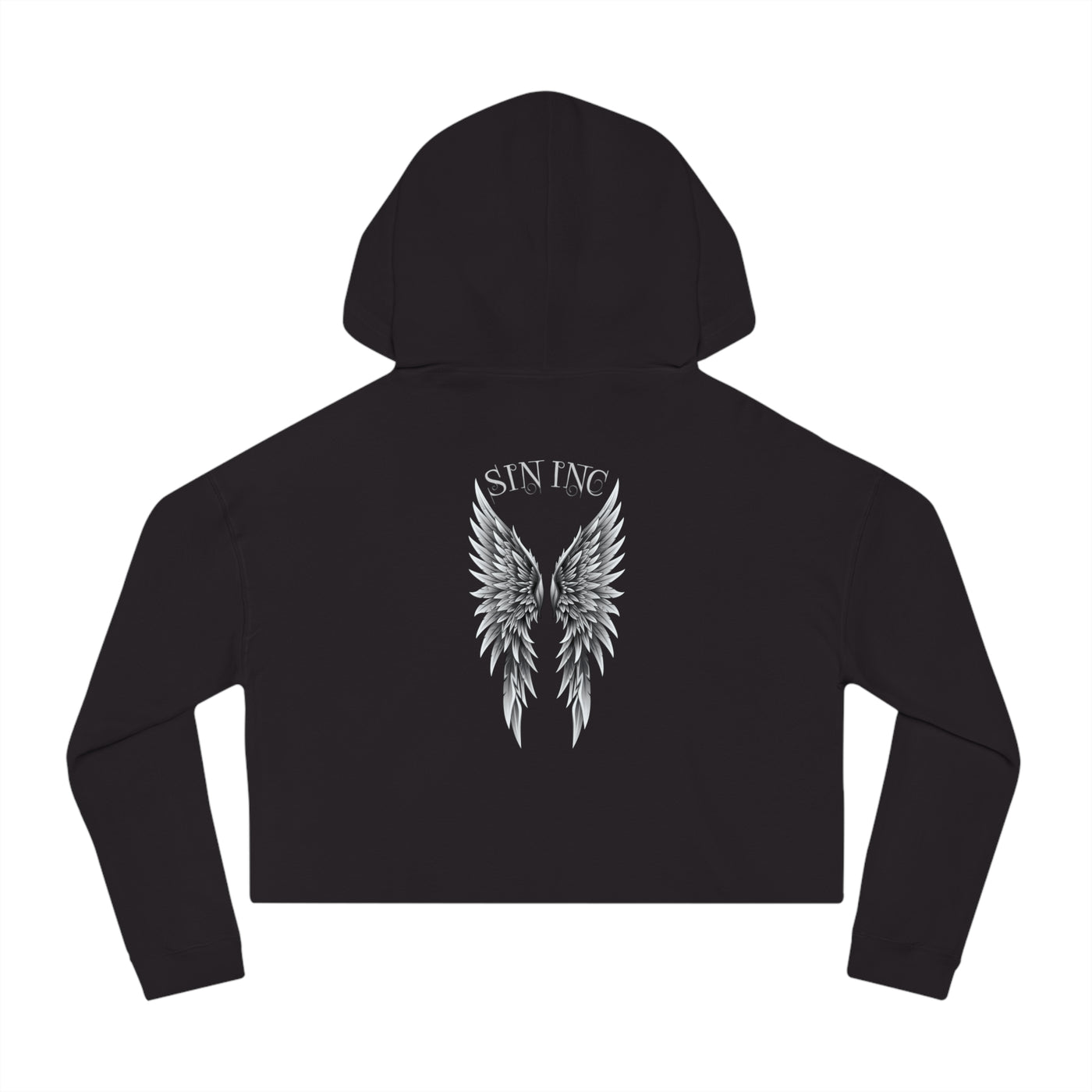 Cropped Hoodie – SIN INC. Dark Angel Wings Camouflage
