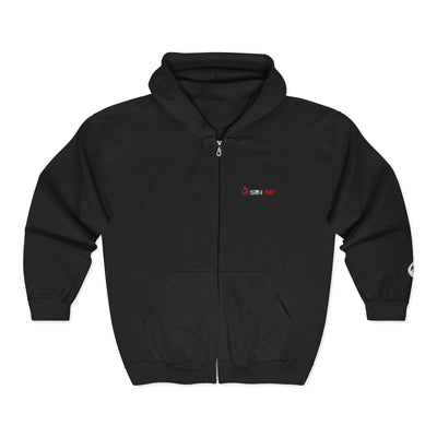 SIN INC. Full Custom Embroidery Zip-Up Hoodie for Everyday Comfort, Unisex Casual Wear, Cozy Comfort