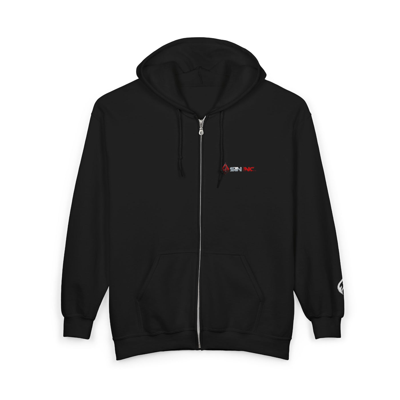 SIN INC. Full Custom Embroidery Zip-Up Hoodie for Everyday Comfort, Unisex Casual Wear, Cozy Comfort