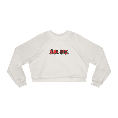 SIN INC.  Cropped Pullover — Women's Black Fleece Crop Sweatshirt