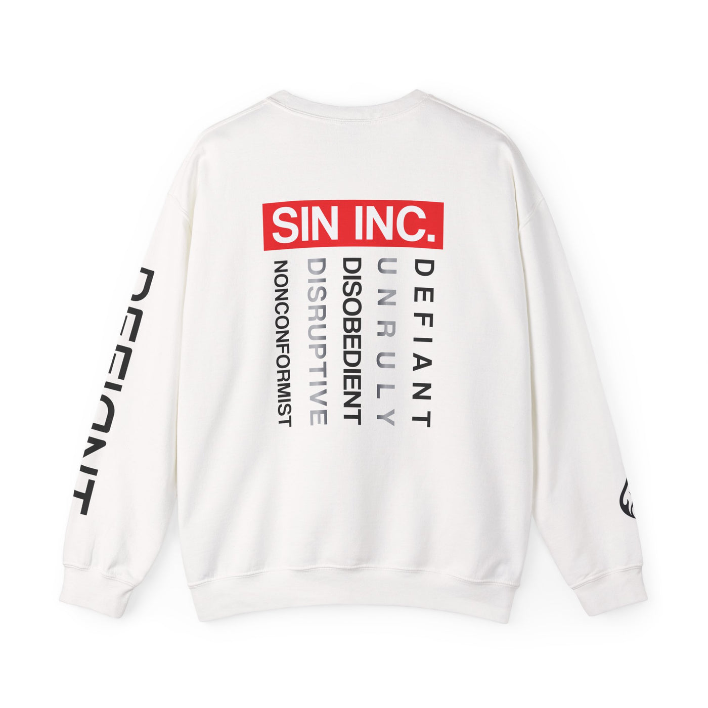 SIN INC. Defiant Crewneck Sweatshirt  Unisex Streetwear, Casual Layering,  Summer/Fall Vibes,
