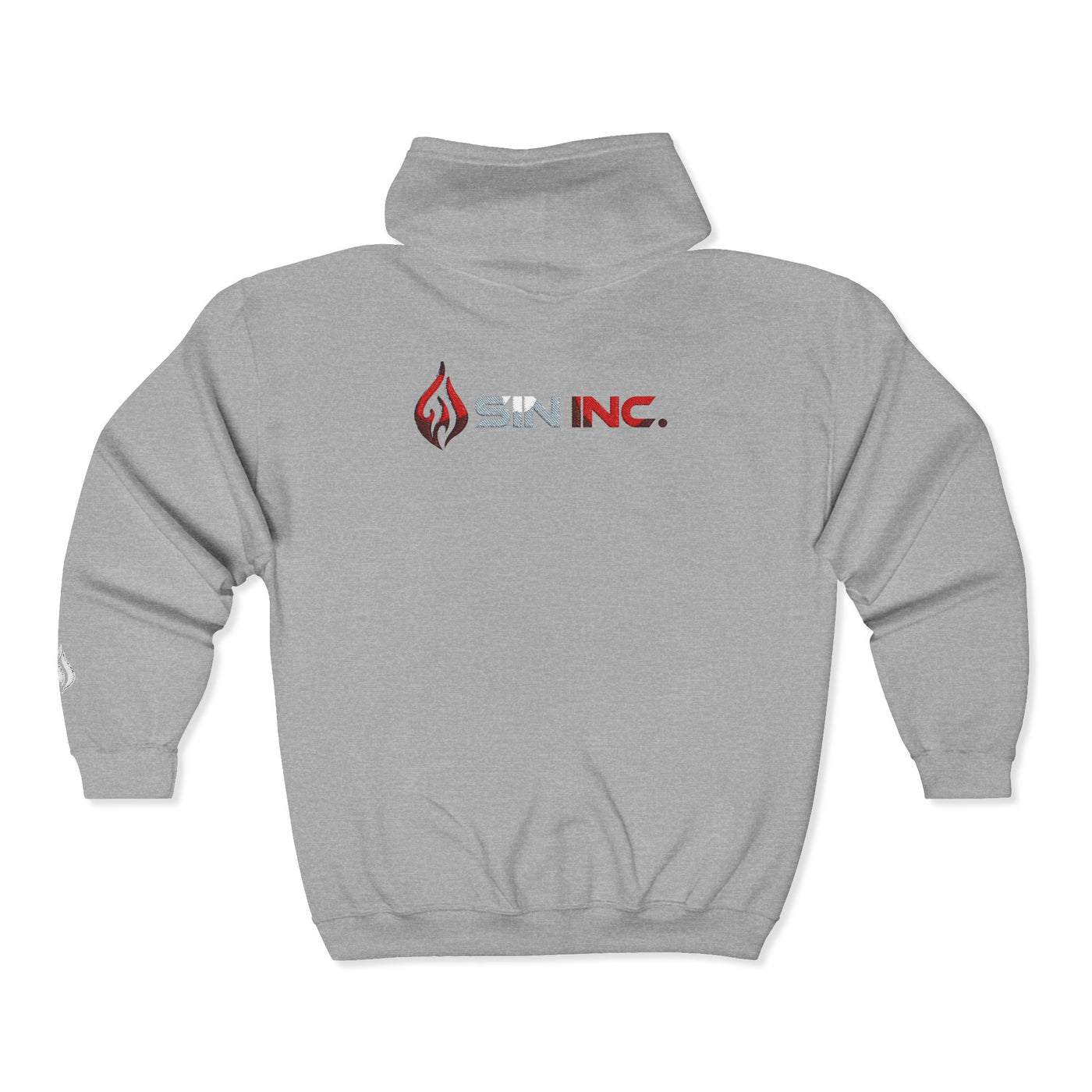 SIN INC. Full Custom Embroidery Zip-Up Hoodie for Everyday Comfort, Unisex Casual Wear, Cozy Comfort