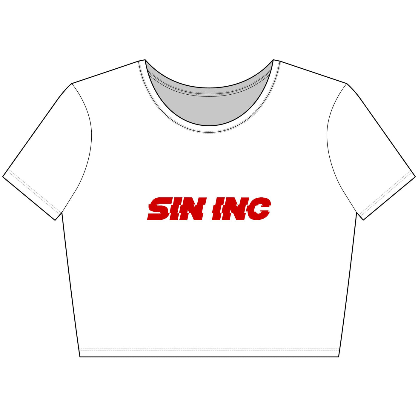 SIN INC. Crop Tee - 'SIN INC' Design, Streetwear Top, Casual Chic Shirt, Perfect for Parties, Festivals, Everyday Wear