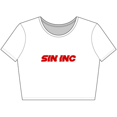 SIN INC. Crop Tee - 'SIN INC' Design, Streetwear Top, Casual Chic Shirt, Perfect for Parties, Festivals, Everyday Wear