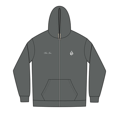 SIN INC. Embordered Full-Zip Essential Hoodie for Men