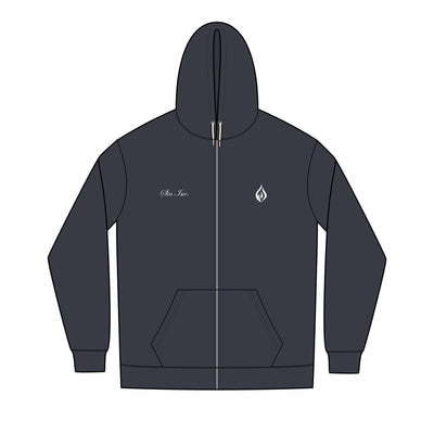SIN INC. Embordered Full-Zip Essential Hoodie for Men