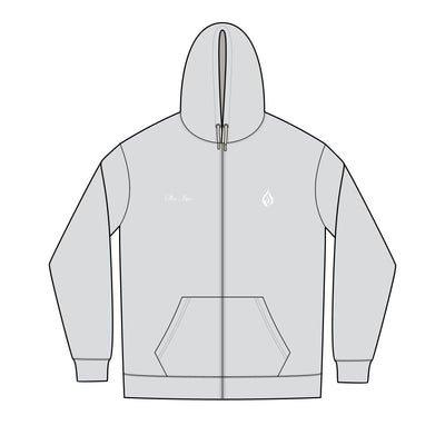 SIN INC. Embordered Full-Zip Essential Hoodie for Men