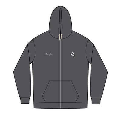 SIN INC. Embordered Full-Zip Essential Hoodie for Men