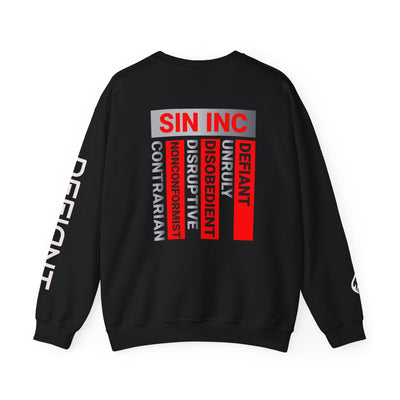 SIN INC. Defiant Crewneck Sweatshirt  Unisex Streetwear, Casual Layering,  Summer/Fall Vibes,